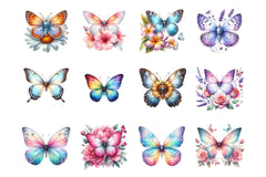 Floral Butterfly Clipart Bundle 56 - CraftNest - Digital Crafting and Art