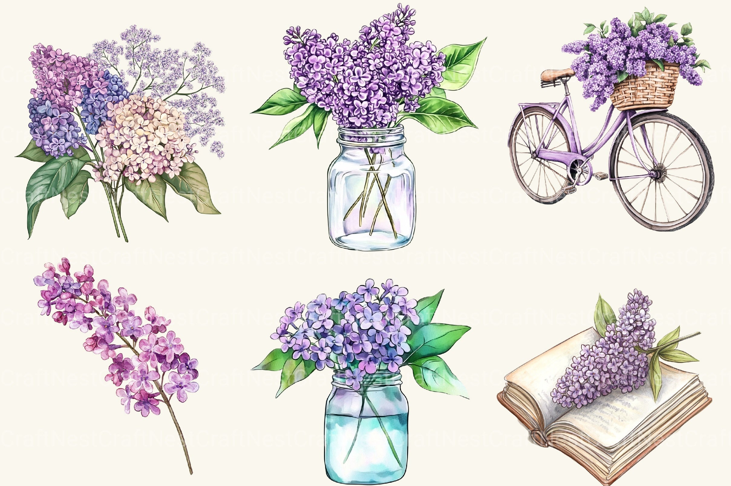 Lilac Clipart Bundle - CraftNest - Digital Crafting and Art