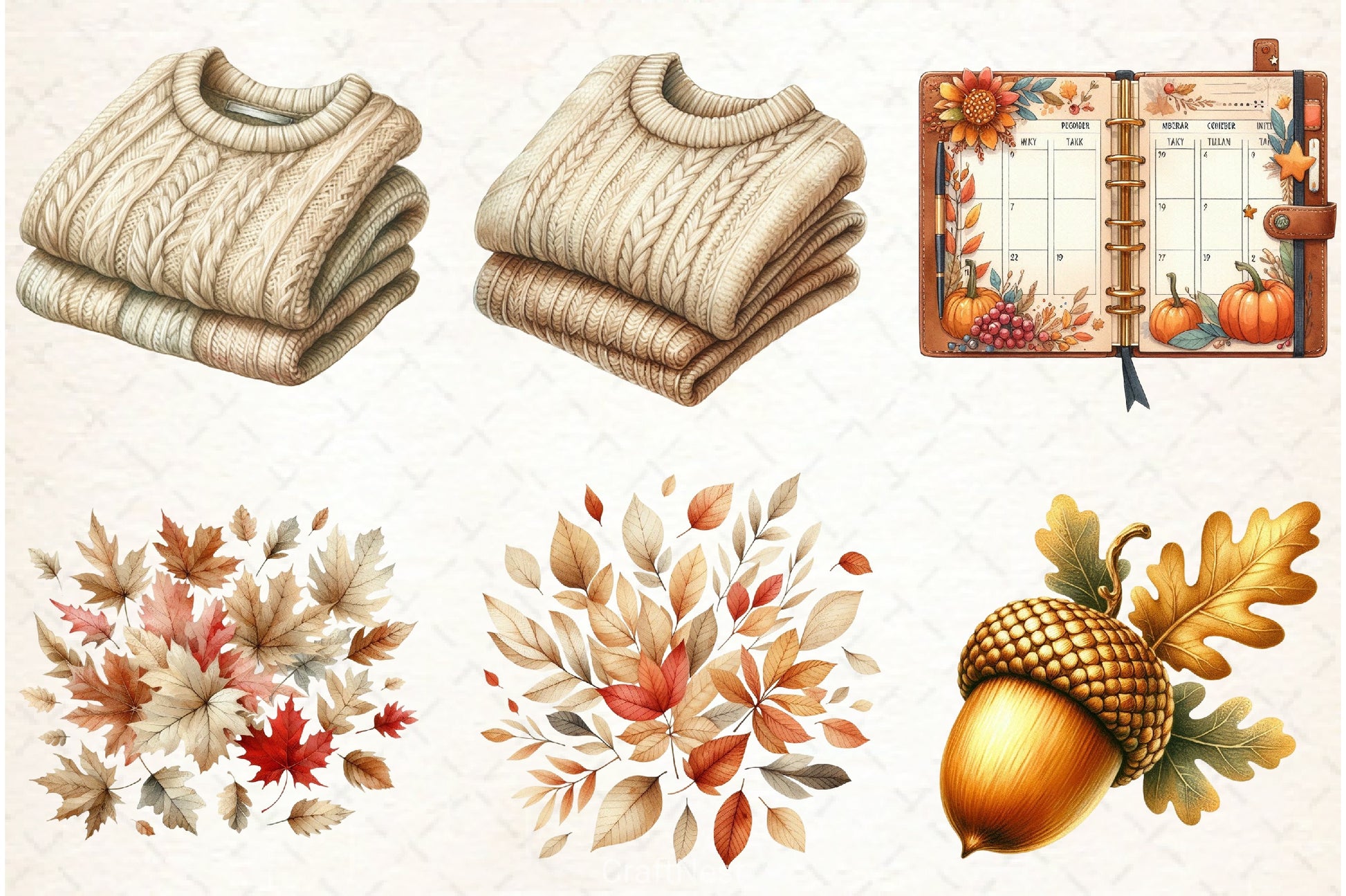 Autumn Cozy Fall Clipart Bundle 5 - CraftNest - Digital Crafting and Art
