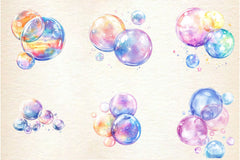 Pastel Soap Bubbles Clipart Bundle 2 - CraftNest - Digital Crafting and Art