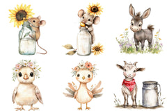 Cute Farm Animals Clipart 1 - CraftNest - Digital Crafting and Art