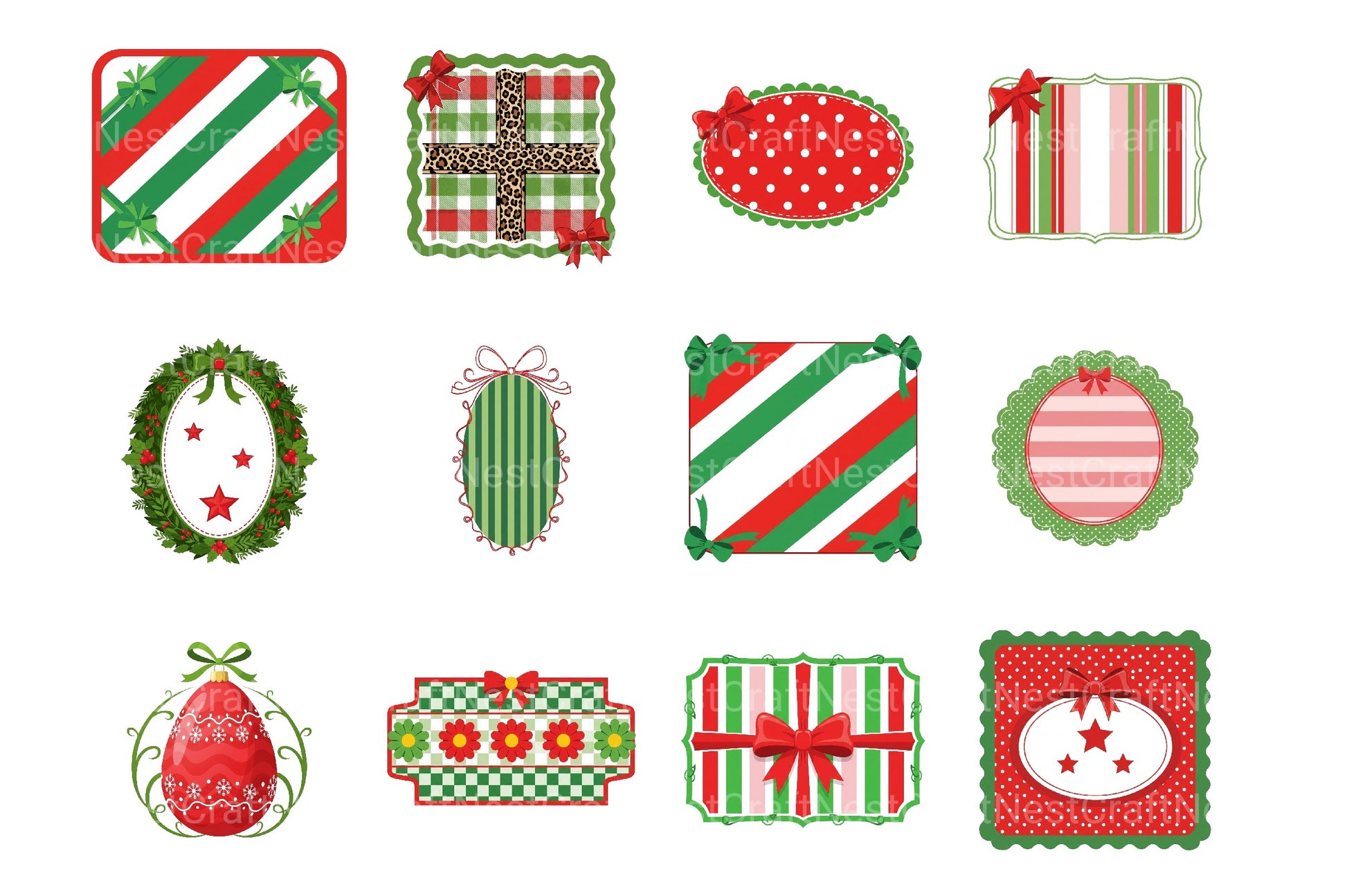 Coquette Christmas Frame Border Clipart Bundle - CraftNest - Digital Crafting and Art