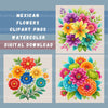 Mexican Flowers Clipart Bundle