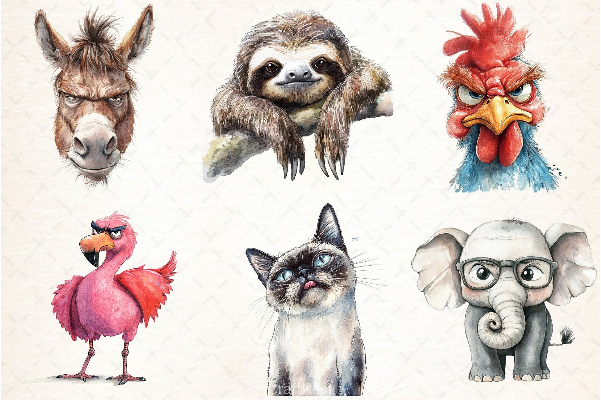 Grumpy Animals Clipart Bundle 4 - CraftNest - Digital Crafting and Art