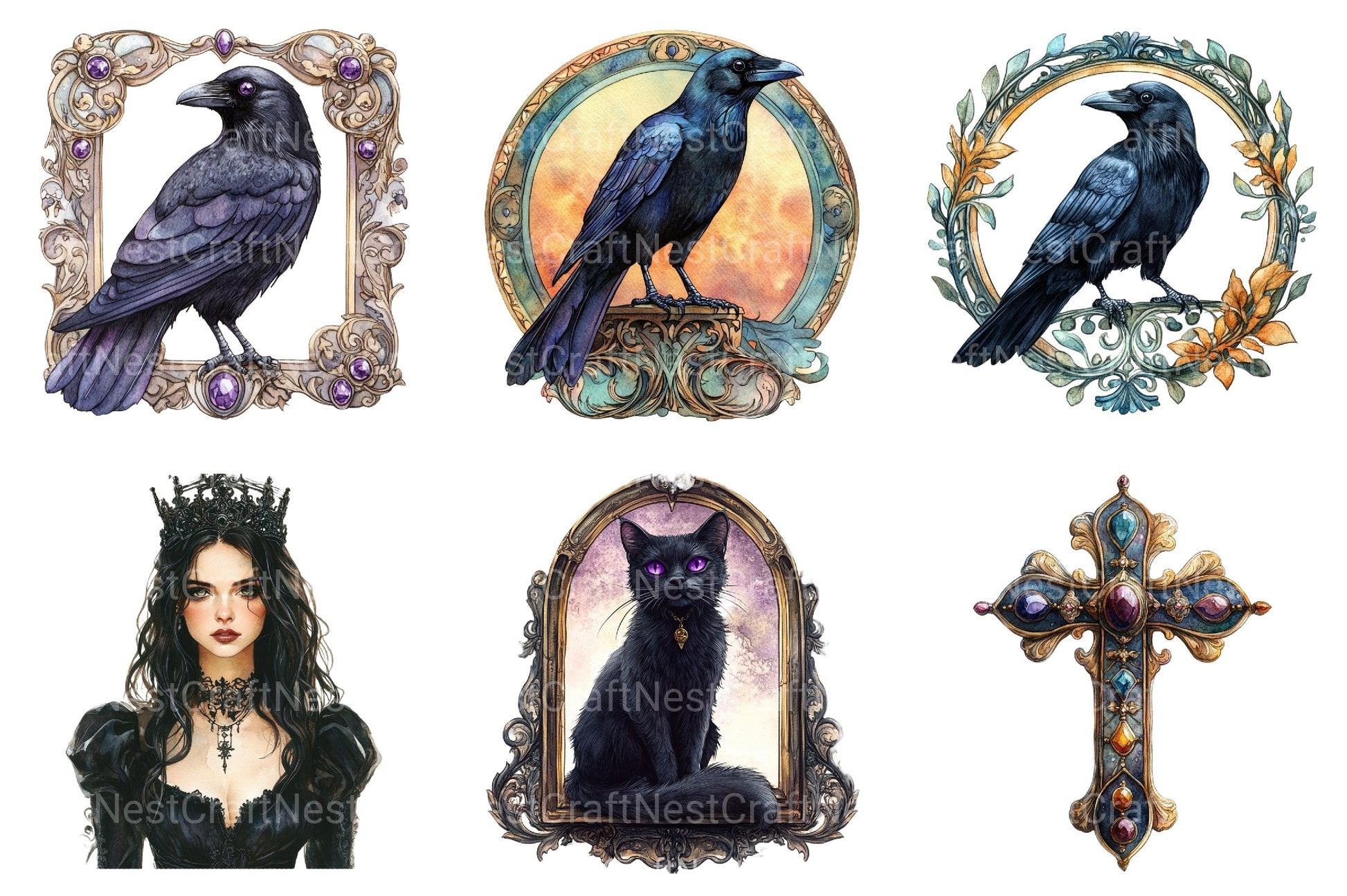 Halloween Tarot Cards Clipart Bundle - CraftNest - Digital Crafting and Art