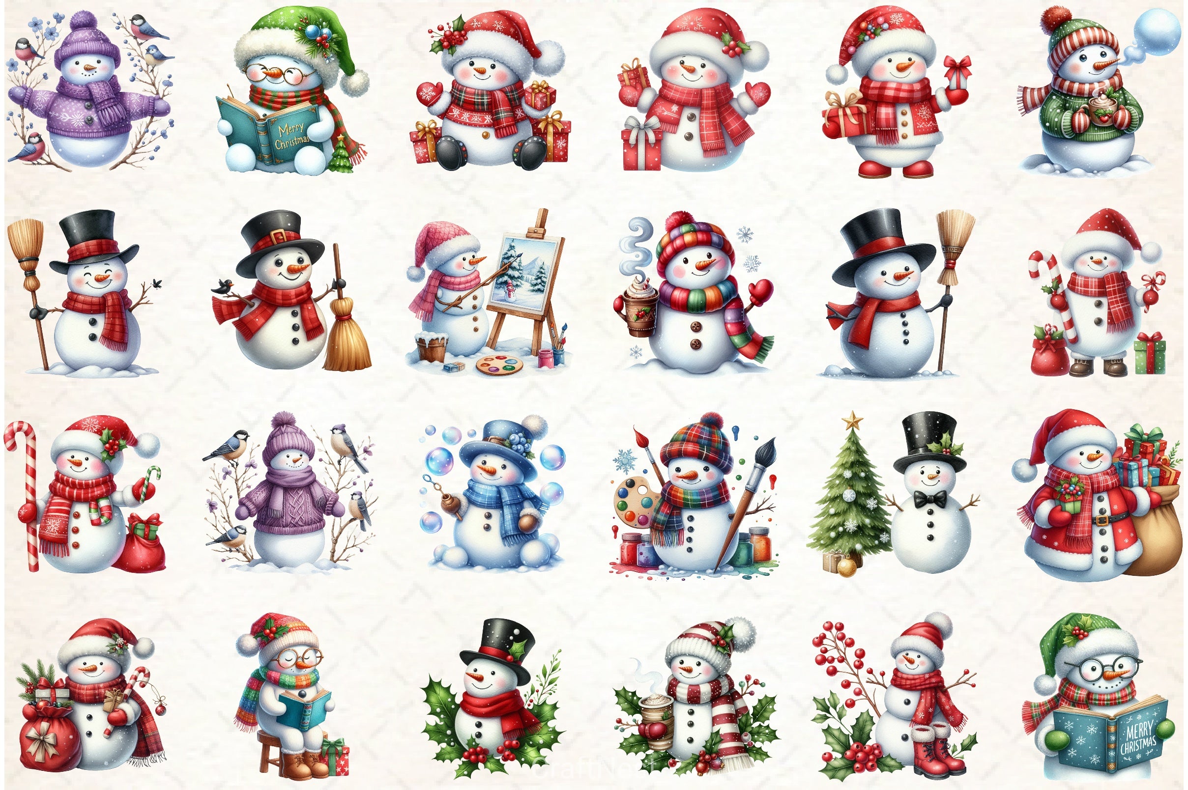 Christmas Snowman Clipart Bundle 11 - CraftNest - Digital Crafting and Art