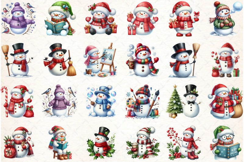 Christmas Snowman Clipart Bundle 11 - CraftNest - Digital Crafting and Art