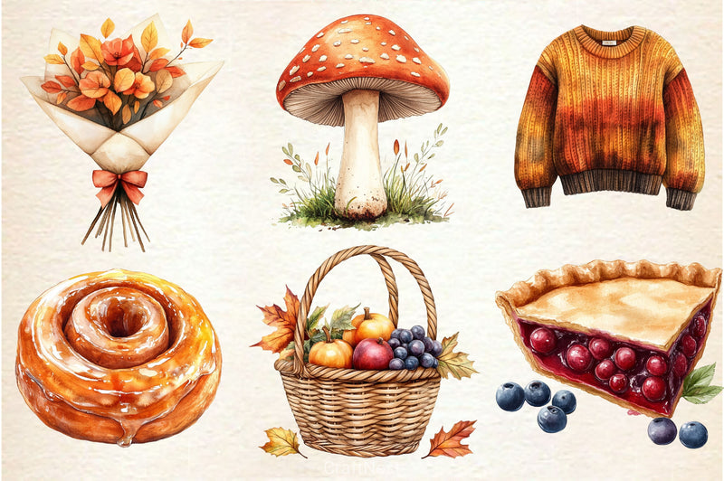 Lovely Autumn Clipart Bundle - CraftNest - Digital Crafting and Art