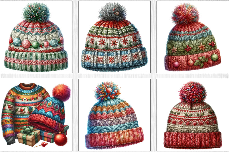 Winter Hat Set Clipart Bundle - CraftNest - Digital Crafting and Art