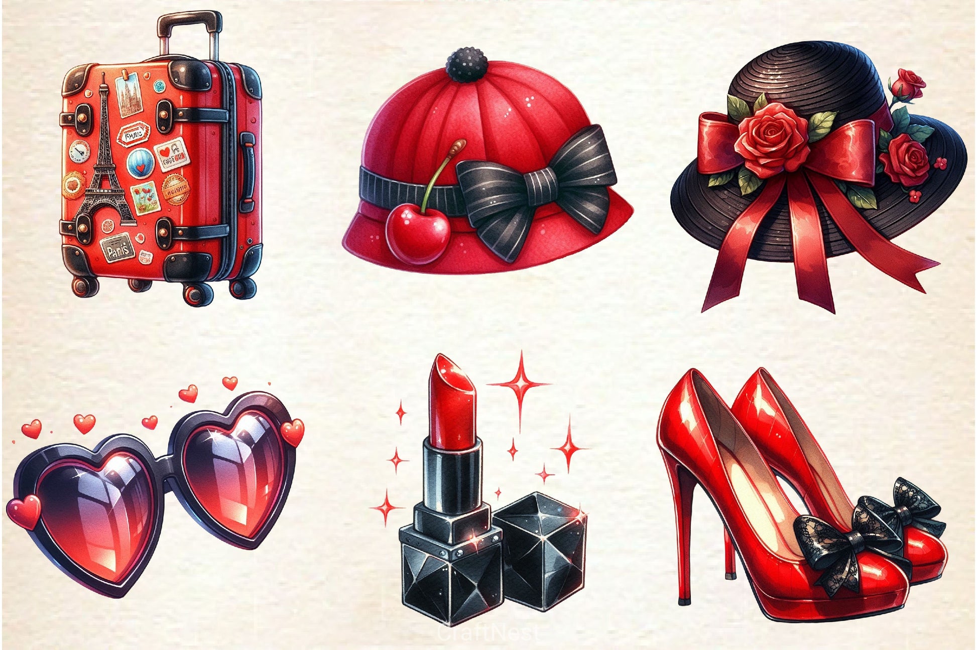 Parisian Summer Clipart Bundle 3 - CraftNest - Digital Crafting and Art