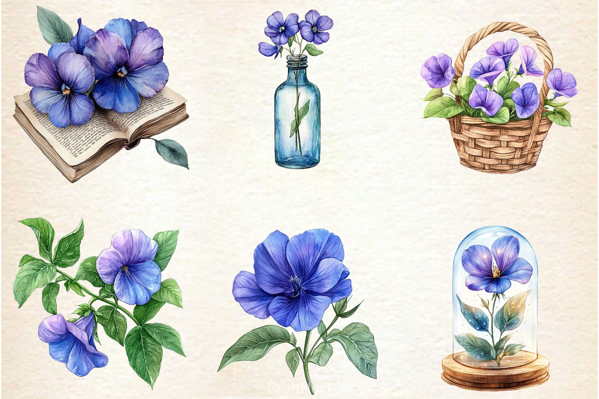 Butterfly Pea Flower Clipart Bundle - CraftNest - Digital Crafting and Art