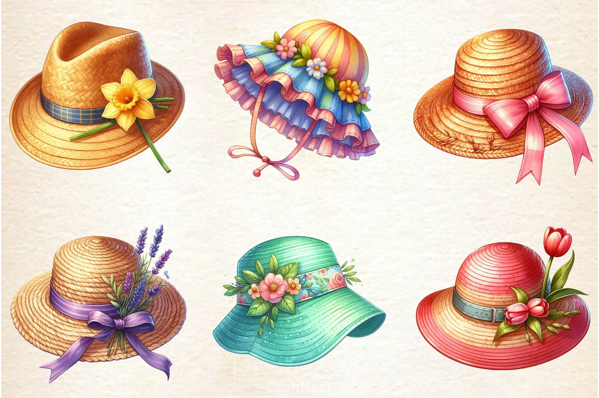 Spring Hats Clipart Bundle 2 - CraftNest - Digital Crafting and Art