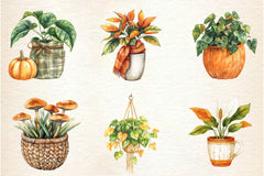 Positive Autumn Houseplant Clipart Bundle 3 - CraftNest - Digital Crafting and Art