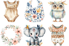 Boho Baby Doodles Clipart - CraftNest - Digital Crafting and Art