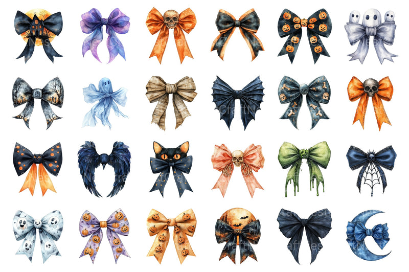 Halloween Bow Ribbon Clipart Bundle 1 - CraftNest - Digital Crafting and Art