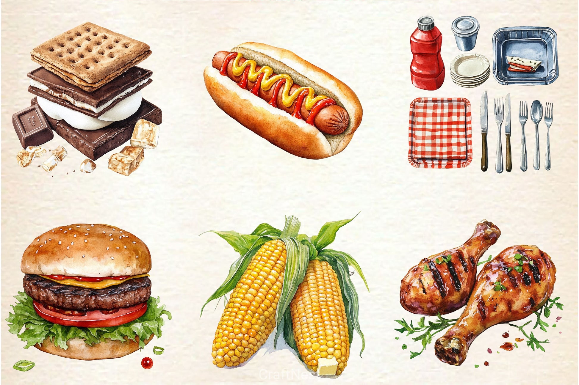 Summer Barbecue Day Clipart Bundle 2 - CraftNest - Digital Crafting and Art