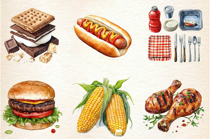 Summer Barbecue Day Clipart Bundle 2 - CraftNest - Digital Crafting and Art