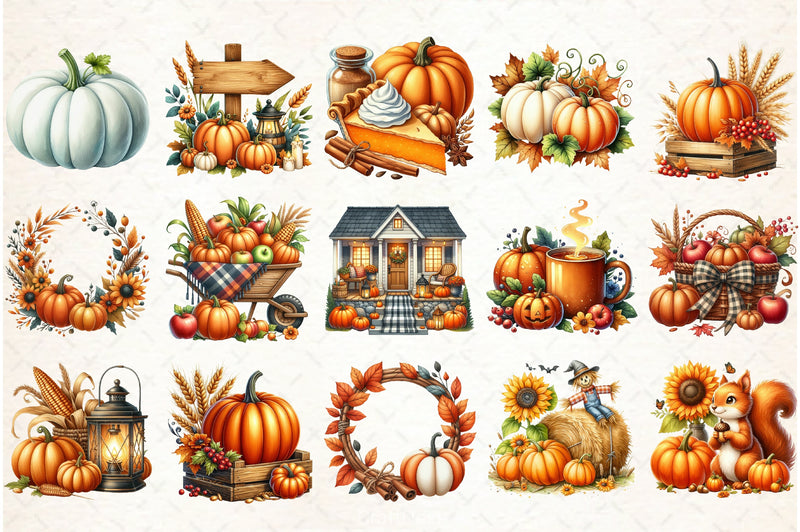 Fall Aesthetic Clipart Bundle - CraftNest - Digital Crafting and Art