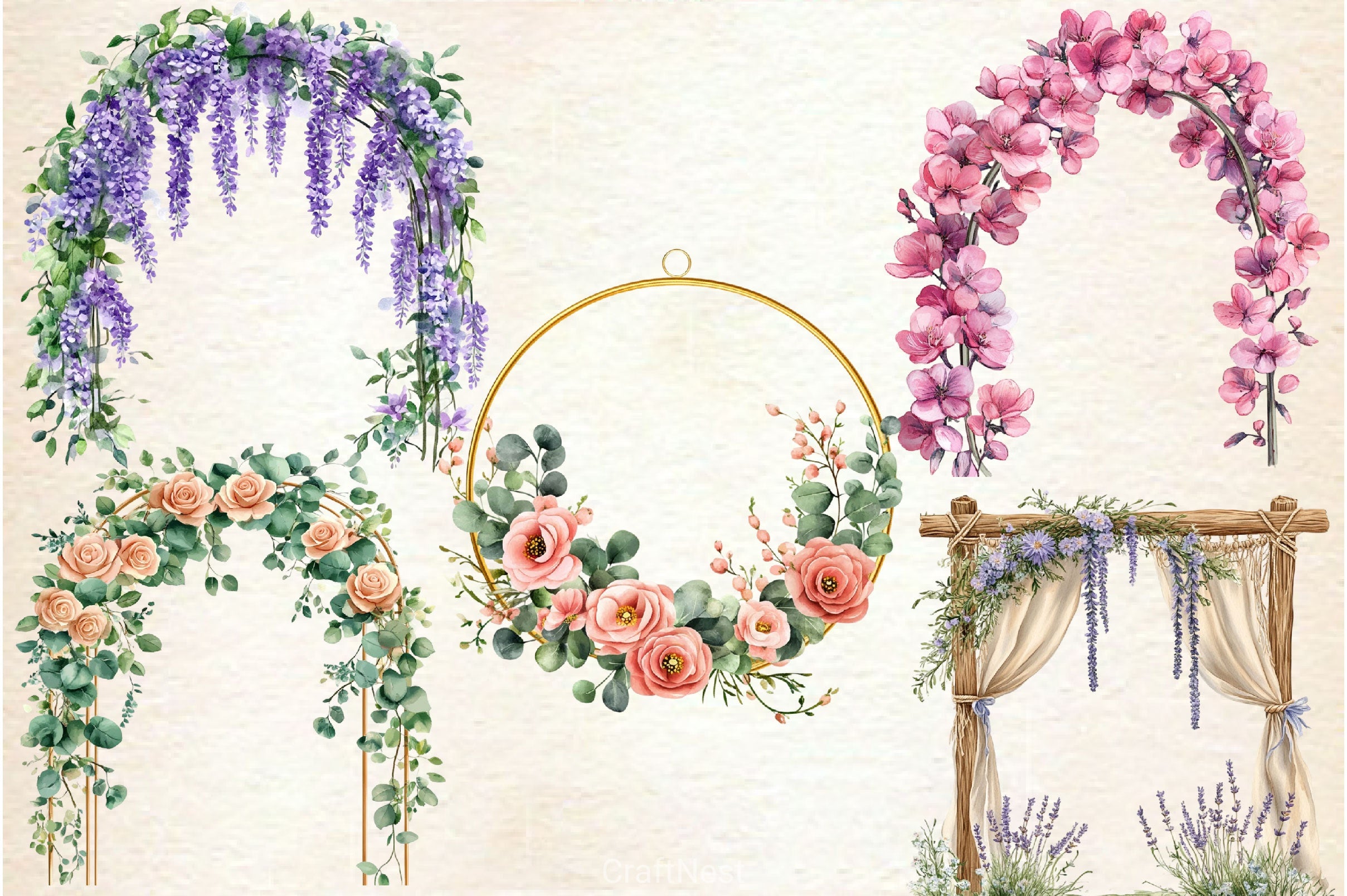 Spring Arches Clipart Bundle 2 - CraftNest - Digital Crafting and Art