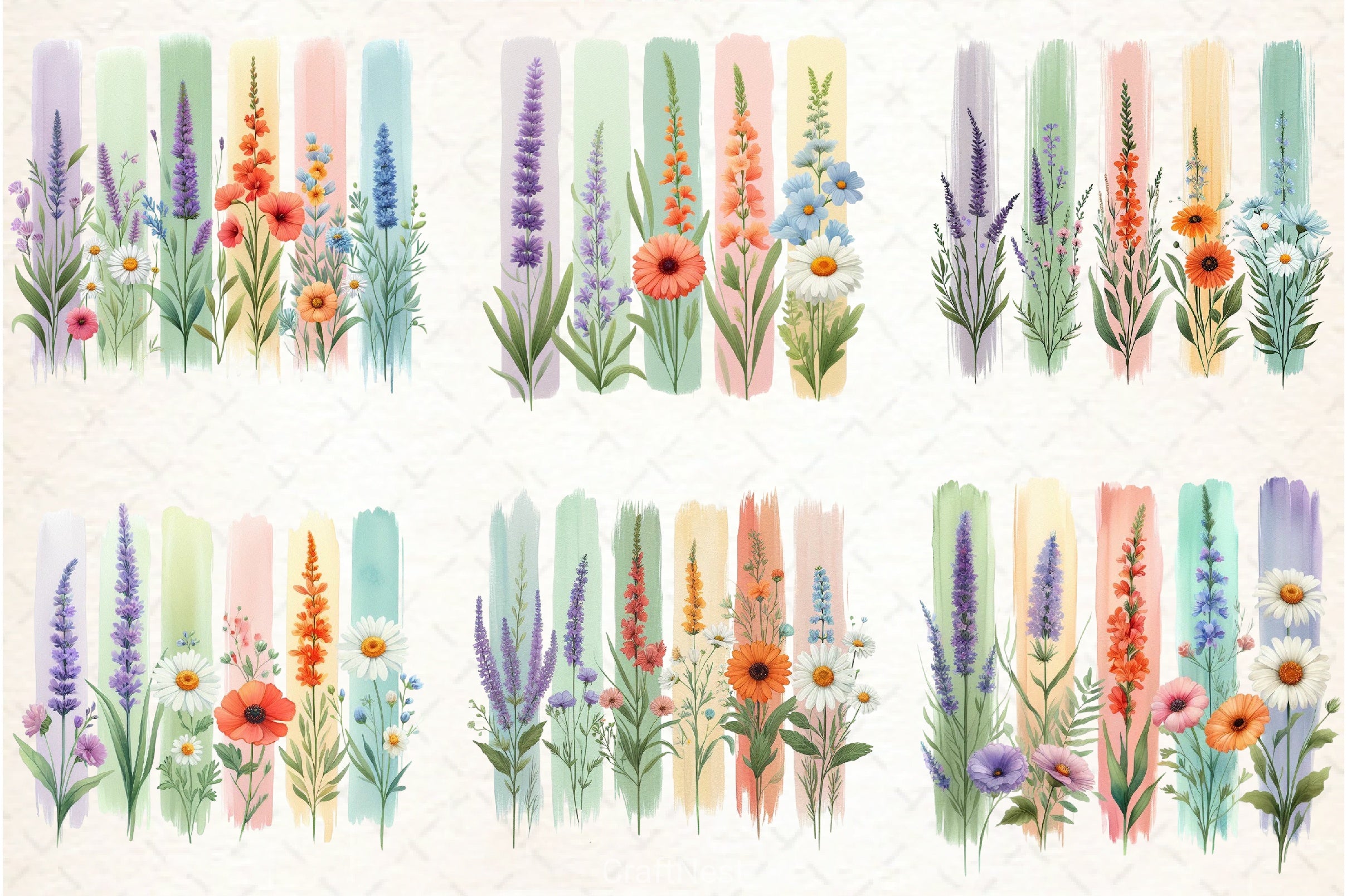 Brushstroke Christian Flower Clipart Bundle 2 - CraftNest - Digital Crafting and Art