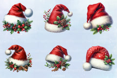 Christmas Santa Hat Clipart Bundle 12 - CraftNest - Digital Crafting and Art