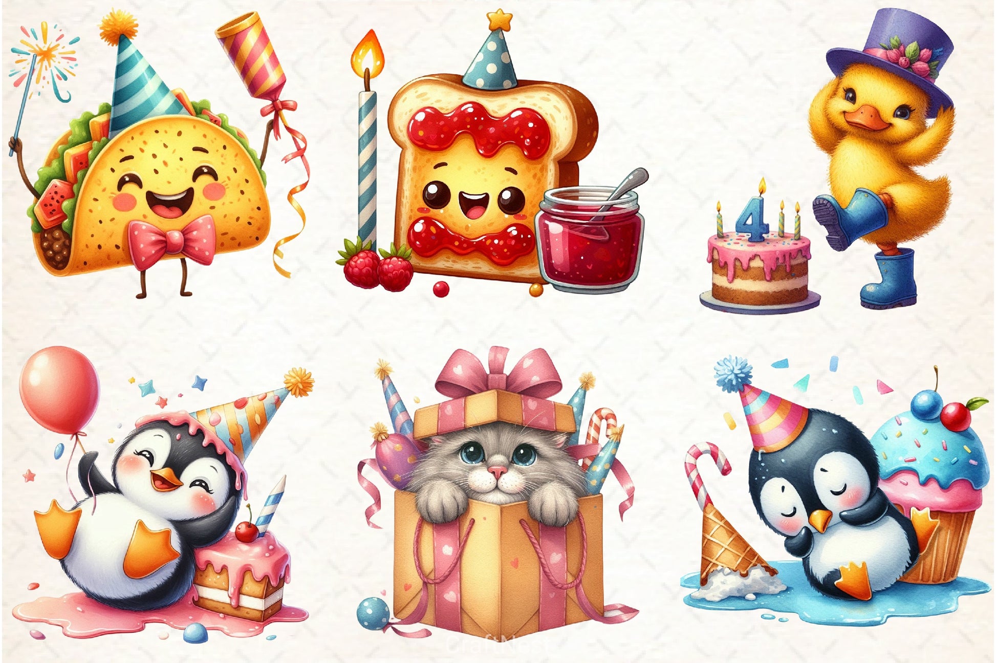 Quirky Birthday Clipart Bundle - CraftNest - Digital Crafting and Art