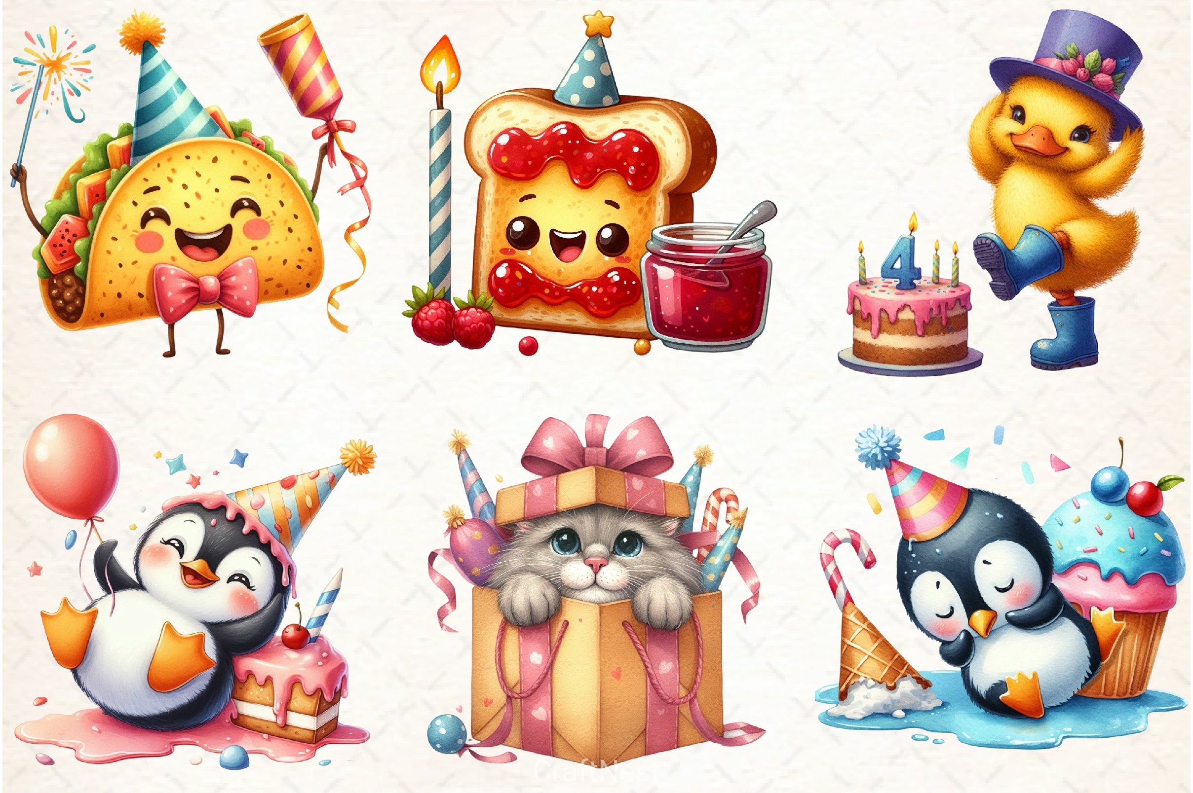 Quirky Birthday Clipart Bundle - CraftNest - Digital Crafting and Art