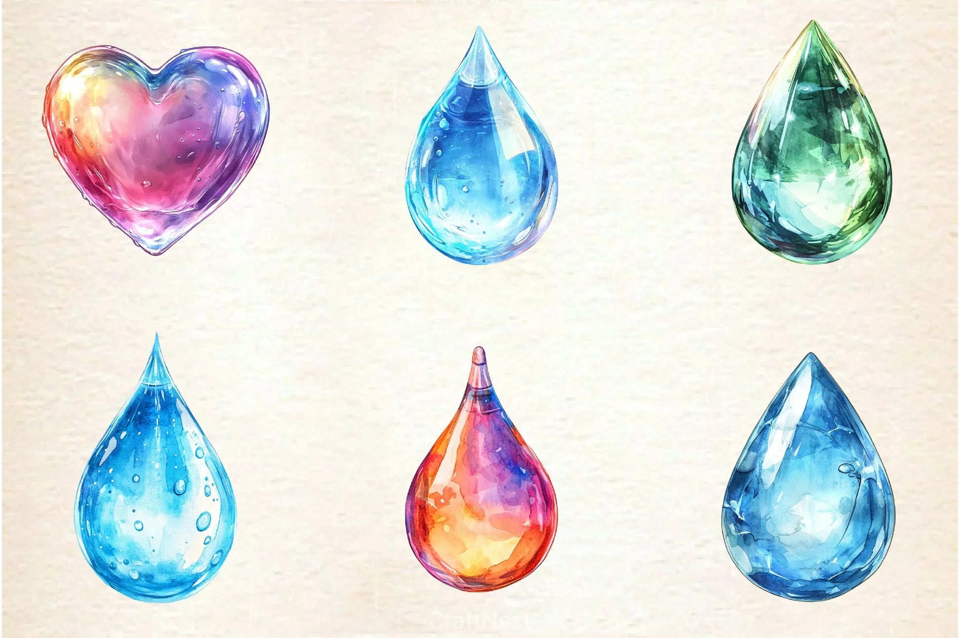 Spring Water Droplets Clipart Bundle 3 - CraftNest - Digital Crafting and Art
