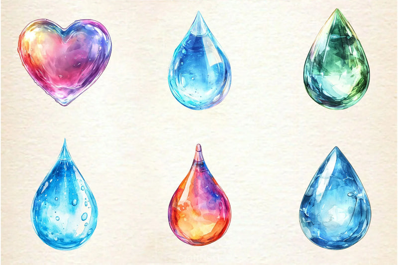 Spring Water Droplets Clipart Bundle 3 - CraftNest - Digital Crafting and Art
