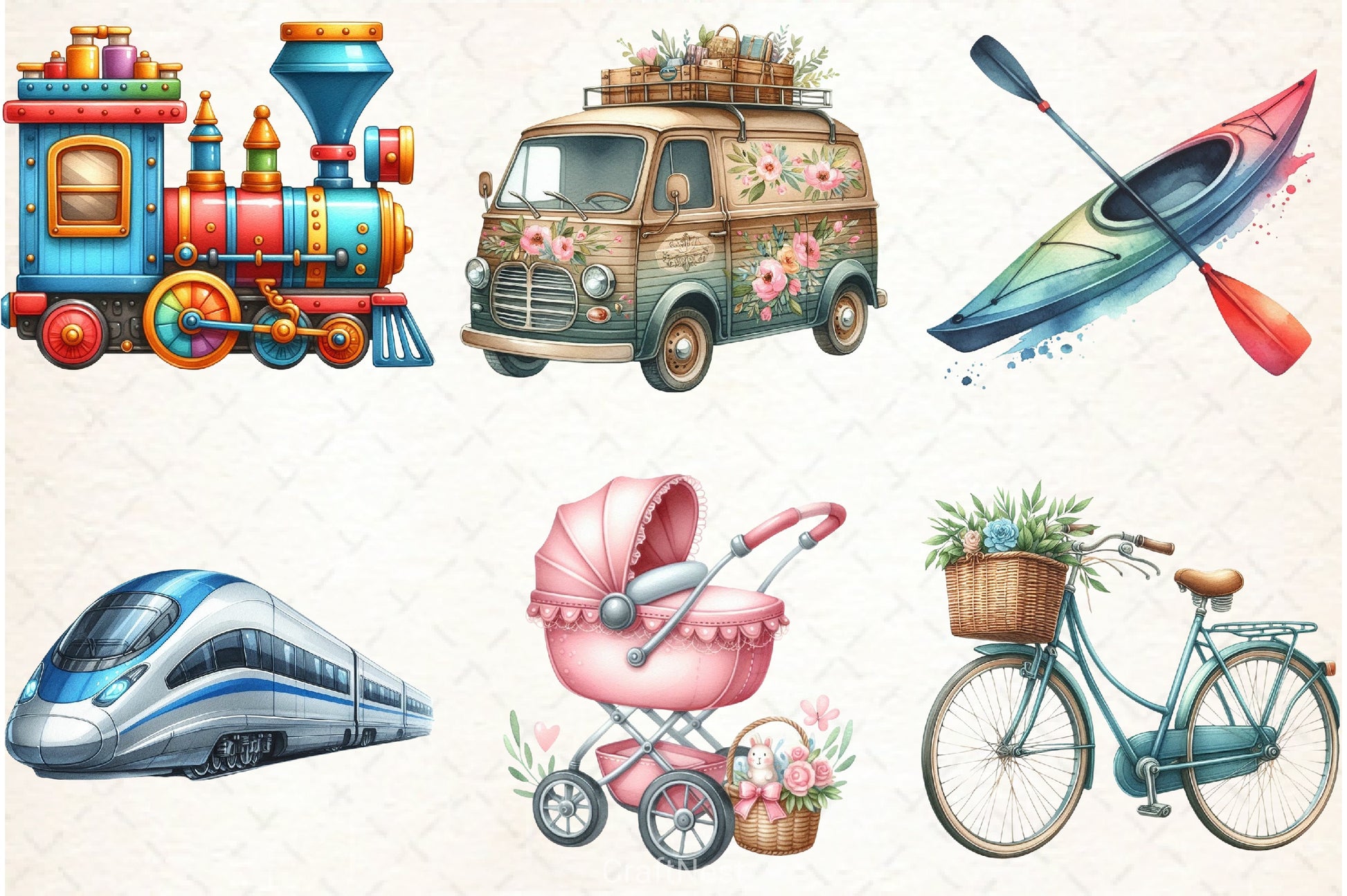 Transportation Clipart Bundle - CraftNest - Digital Crafting and Art