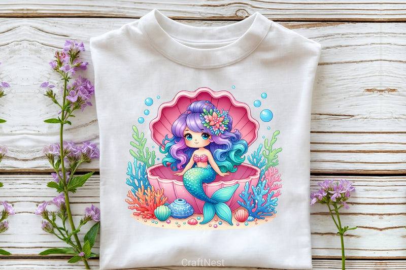 Summer Mermaid Clipart Bundle - CraftNest - Digital Crafting and Art