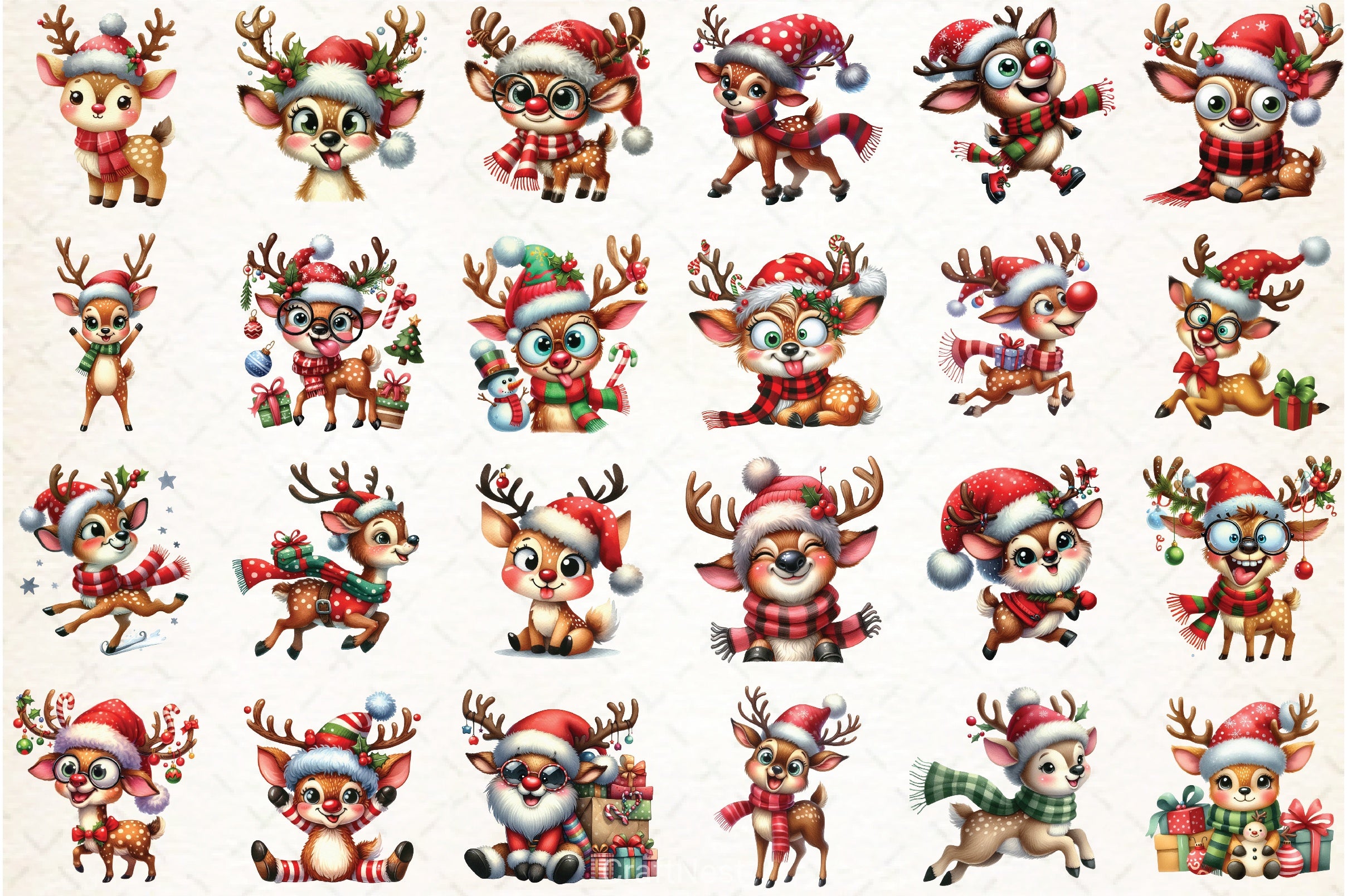 Funny Reindeer Clipart Bundle - CraftNest - Digital Crafting and Art