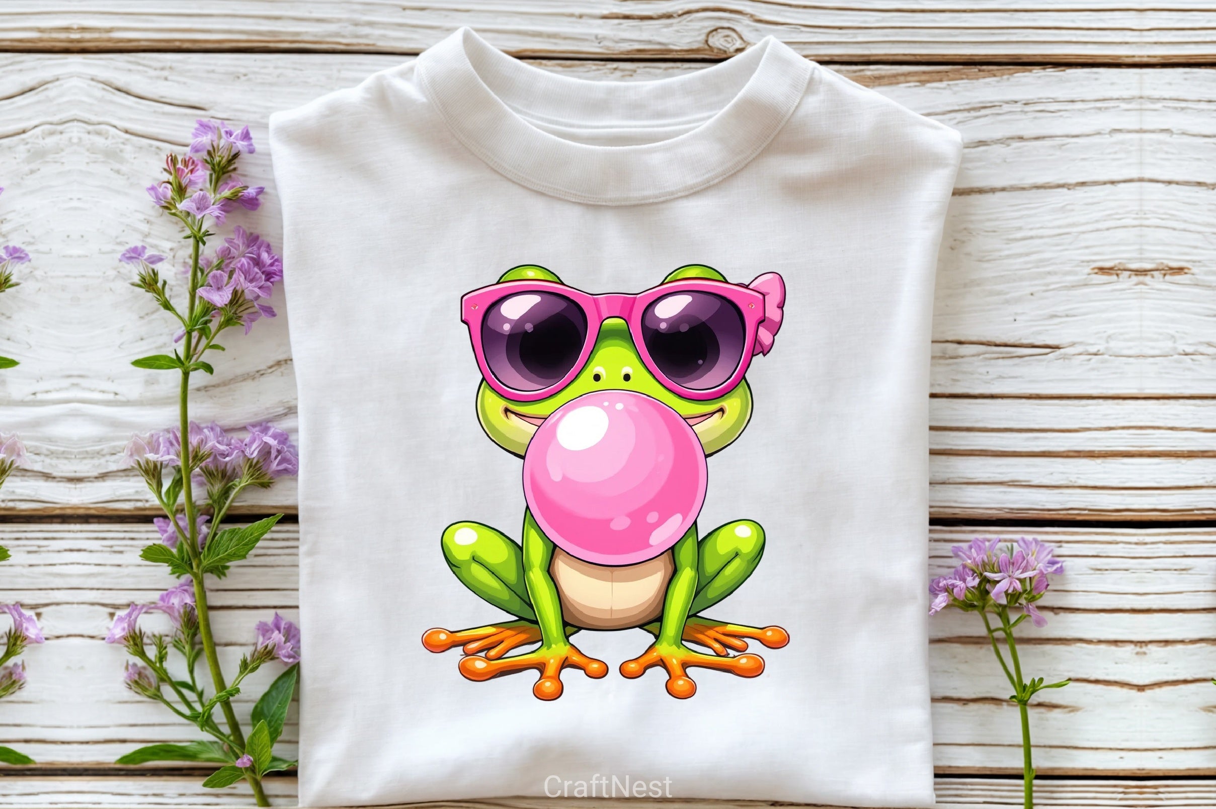 Retro Frog Bubblegum Clipart Bundle - CraftNest - Digital Crafting and Art