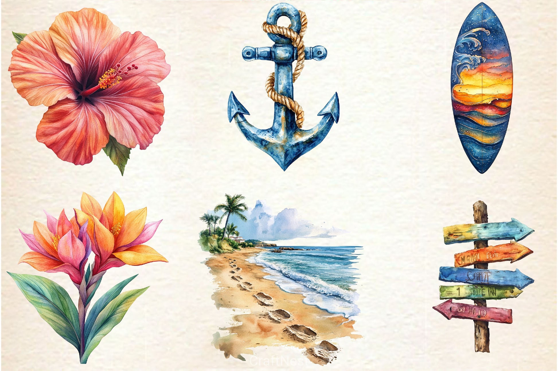 Summer Vibe Clipart Bundle 2 - CraftNest - Digital Crafting and Art