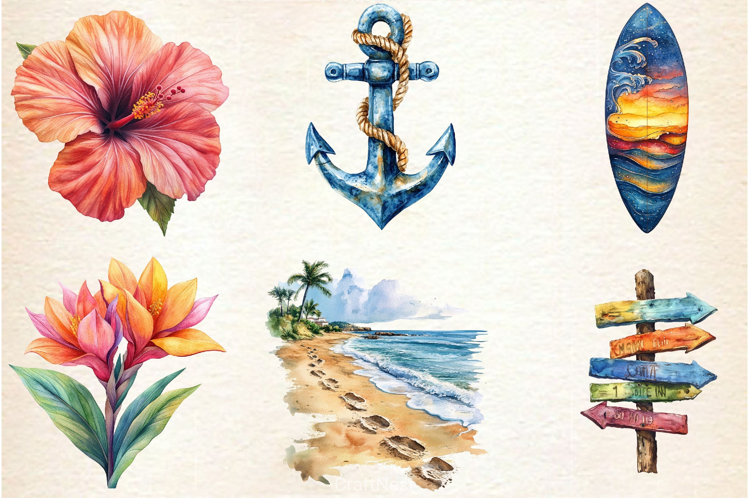 Summer Vibe Clipart Bundle 2 - CraftNest - Digital Crafting and Art