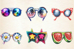 Retro Summer Sunglasses Clipart Bundle - CraftNest - Digital Crafting and Art