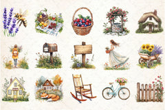 Summer Cottage Clipart Bundle - CraftNest - Digital Crafting and Art