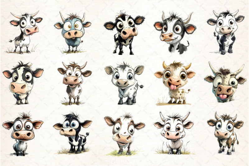 Funny Cow Clipart Bundle 3 - CraftNest - Digital Crafting and Art