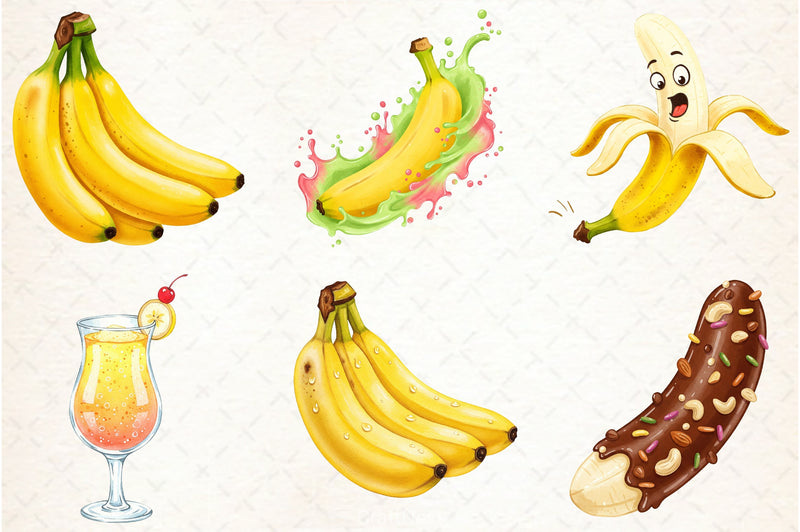 Banana Clipart Bundle - CraftNest - Digital Crafting and Art