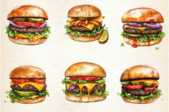 Summer Classic Burger Clipart Bundle - CraftNest - Digital Crafting and Art
