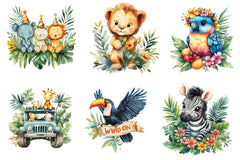 Baby Safari Baby Jungle Animals Clipart Bundle - CraftNest - Digital Crafting and Art