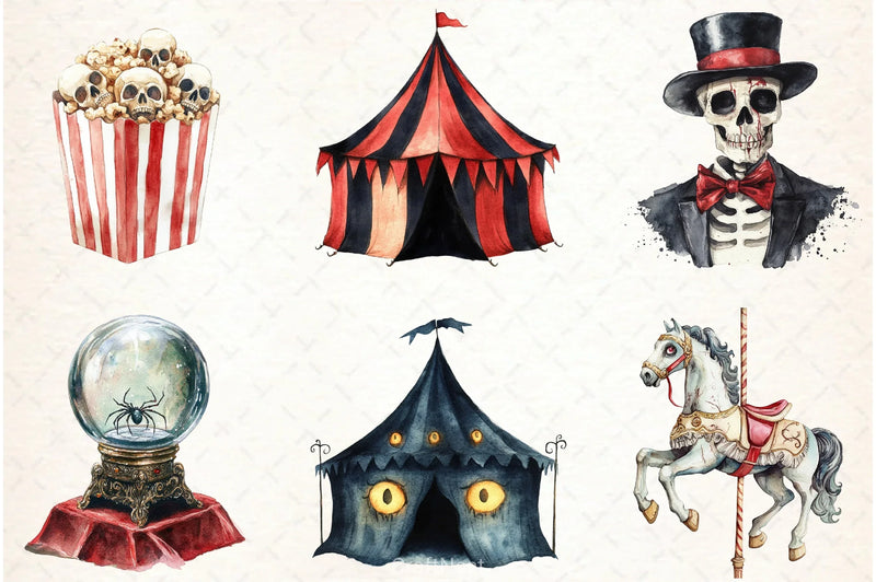 Spooky Circus Clipart Bundle - CraftNest - Digital Crafting and Art
