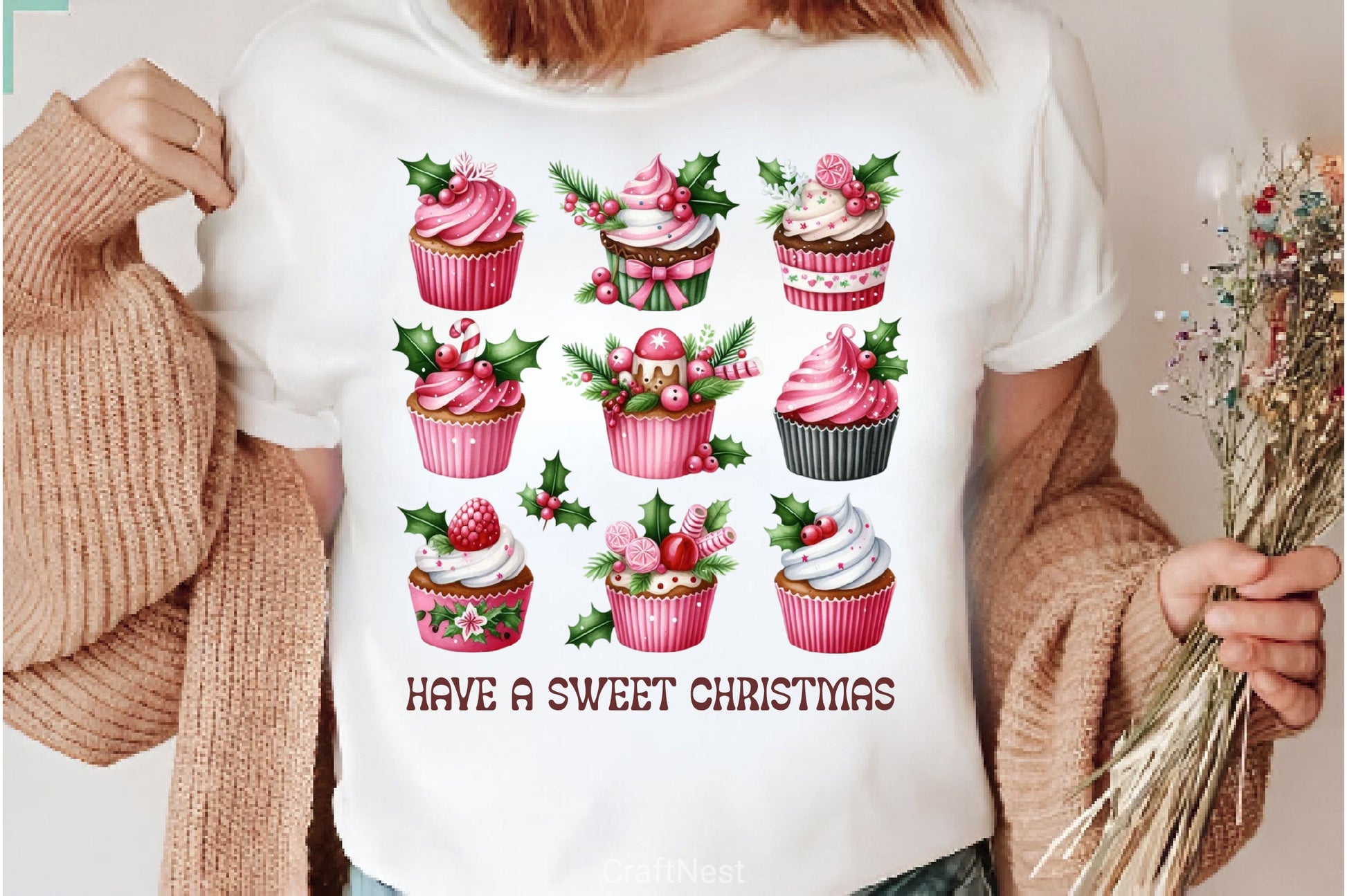 Have A Sweet Christmas Christmas Cupcake Clipart Bundle 2 - CraftNest - Digital Crafting and Art