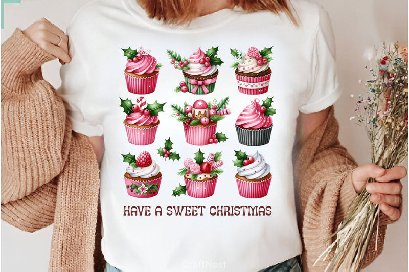 Have A Sweet Christmas Christmas Cupcake Clipart Bundle 2 - CraftNest - Digital Crafting and Art
