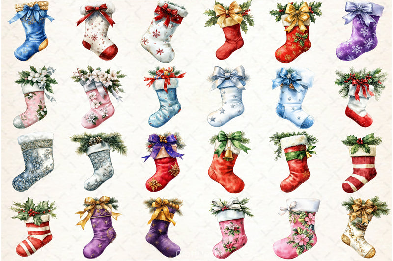 Christmas Stocking Clipart Bundle - CraftNest - Digital Crafting and Art
