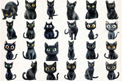 Black Cat Clipart Bundle - CraftNest - Digital Crafting and Art