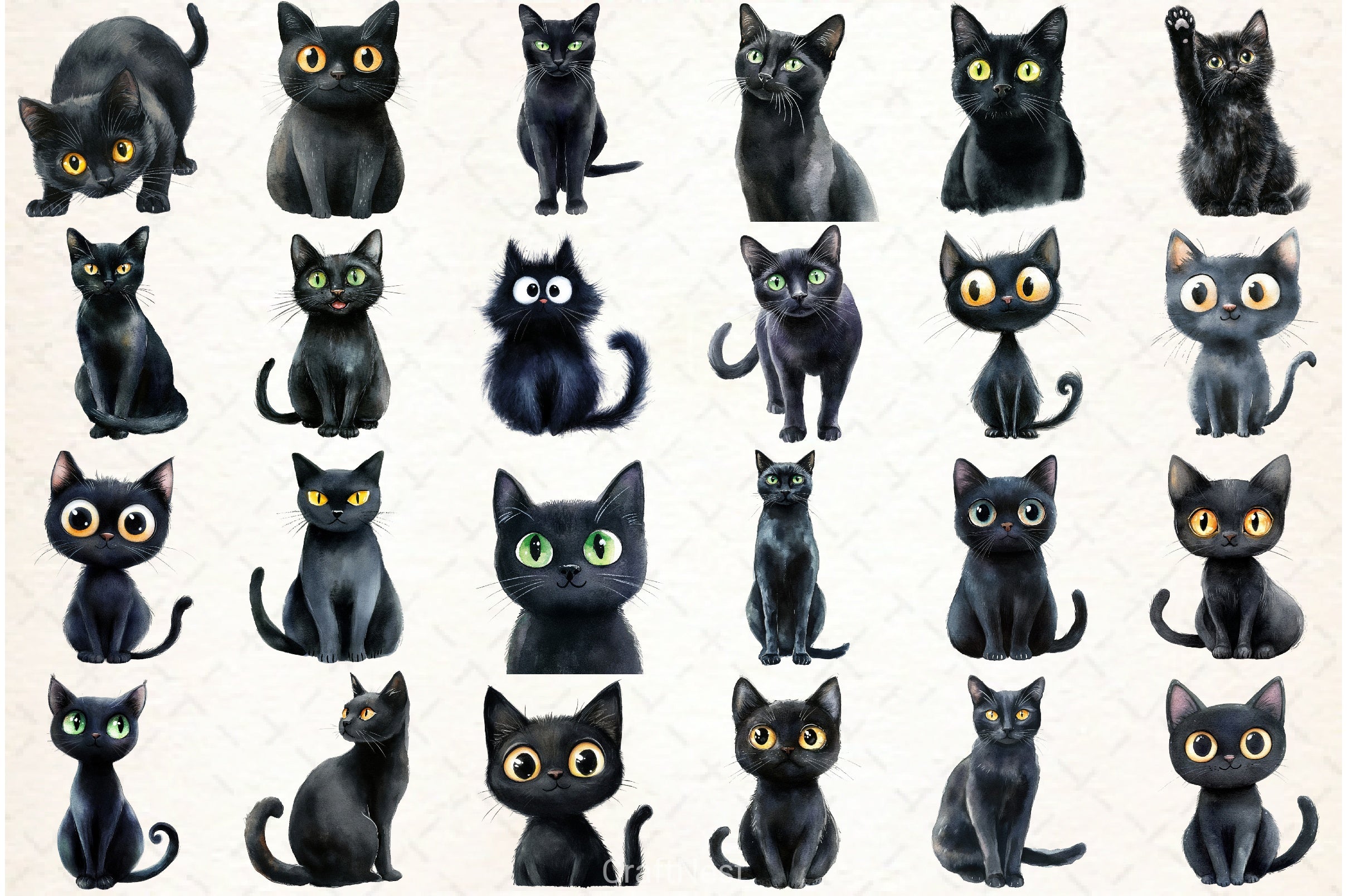 Black Cat Clipart Bundle - CraftNest - Digital Crafting and Art