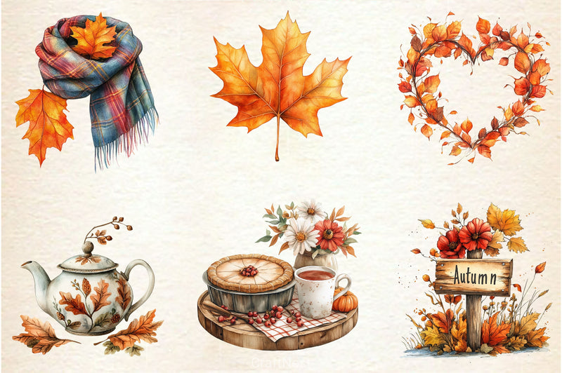Beautiful Fall Clipart Bundle 3 - CraftNest - Digital Crafting and Art