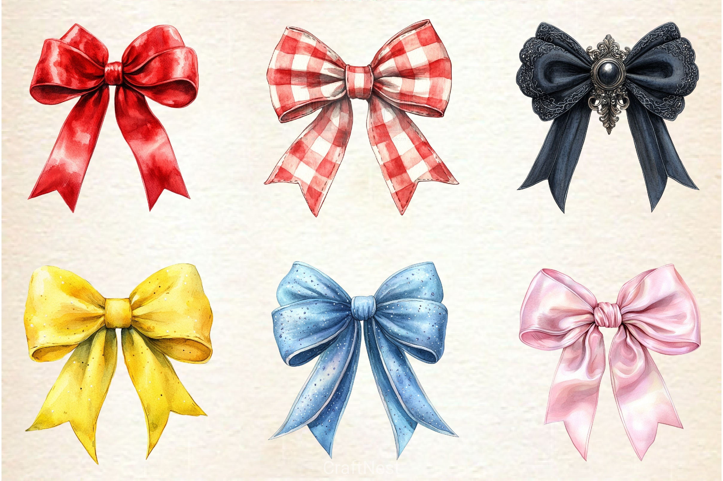 Bows Clipart Bundle - CraftNest - Digital Crafting and Art