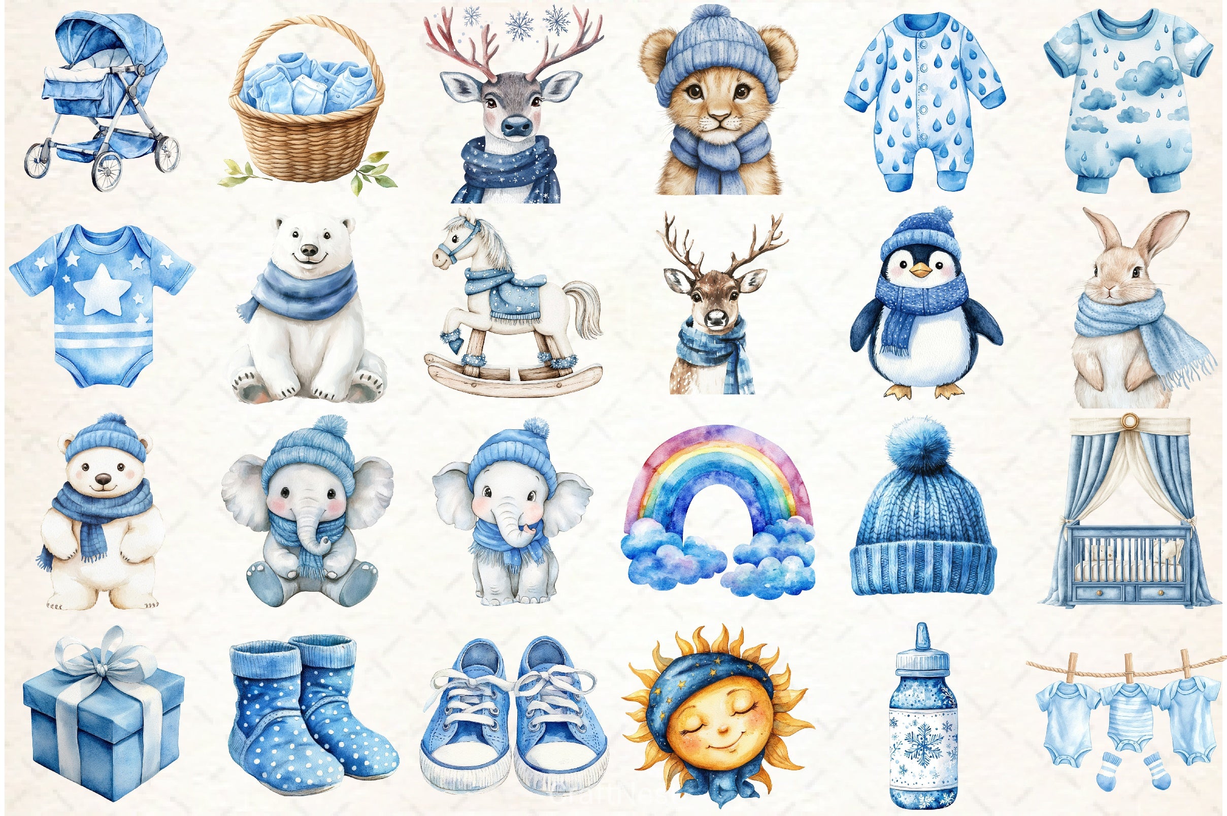 Baby's 1st Blue Christmas Clipart Bundle - CraftNest - Digital Crafting and Art